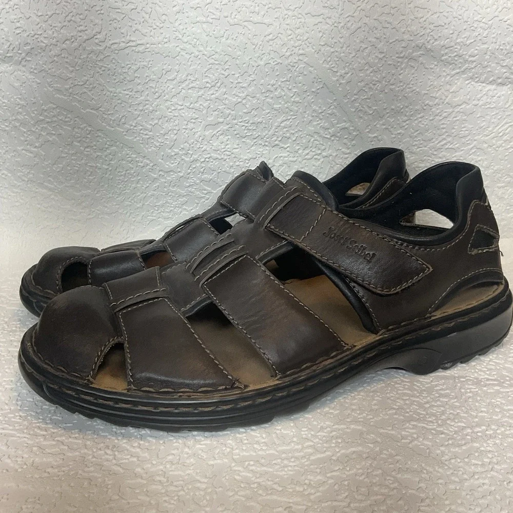 Josef Seibel Men's Fisherman Sandals Jeremy EU 47 US 13-13.5 Leather Brown
